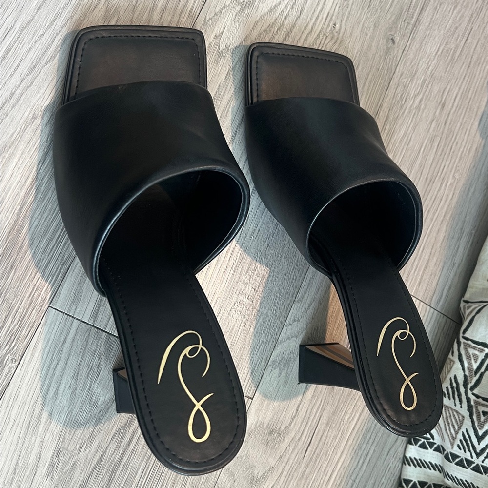 Sam Edelman Black Heeled Mules